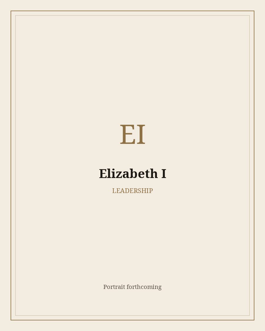 Reserved portrait frame for Elizabeth I. The painting is not drawn yet.